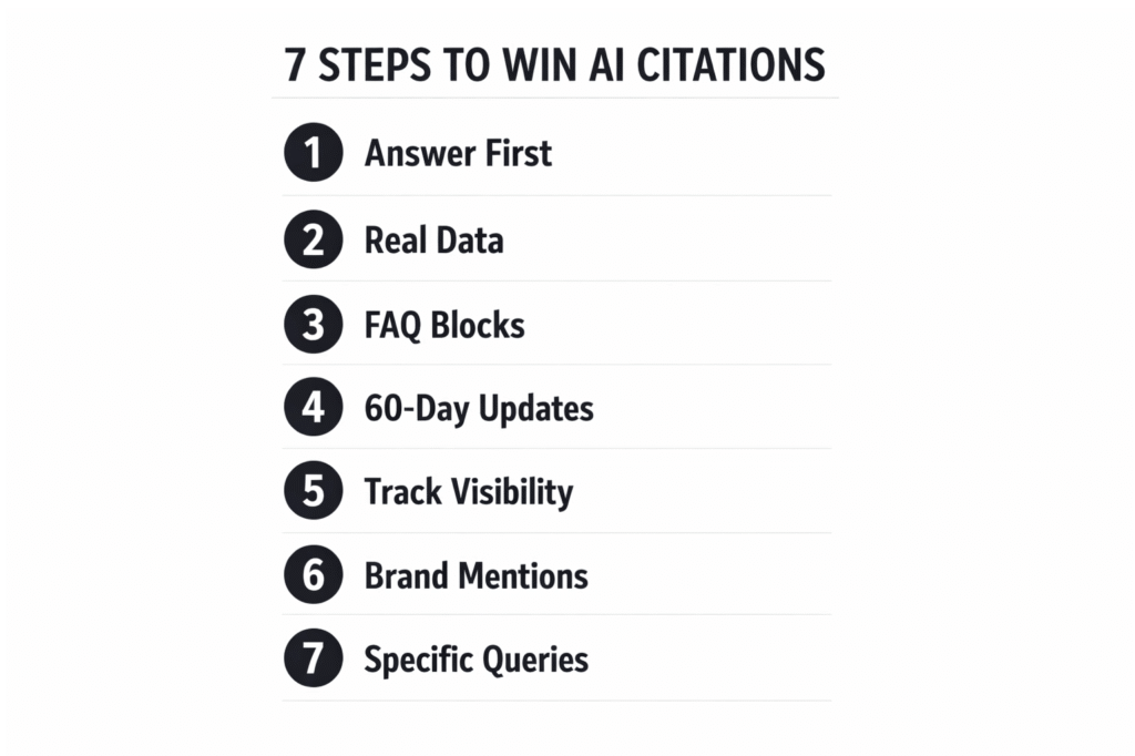 A simple diagram showing four colorful blocks stacked vertically under the title "AI-READY CONTENT." The blocks are labeled in large, bold text: "ANSWERS," "DATA," "SCHEMA," and "EXPERTISE."